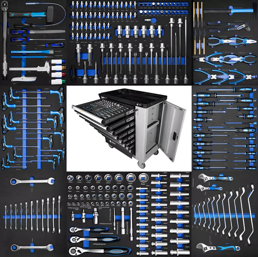 XXXL Werkstattwagen Premium gefüllt Pro 8 Schubladen Schaumstoff Werkzeugwagen